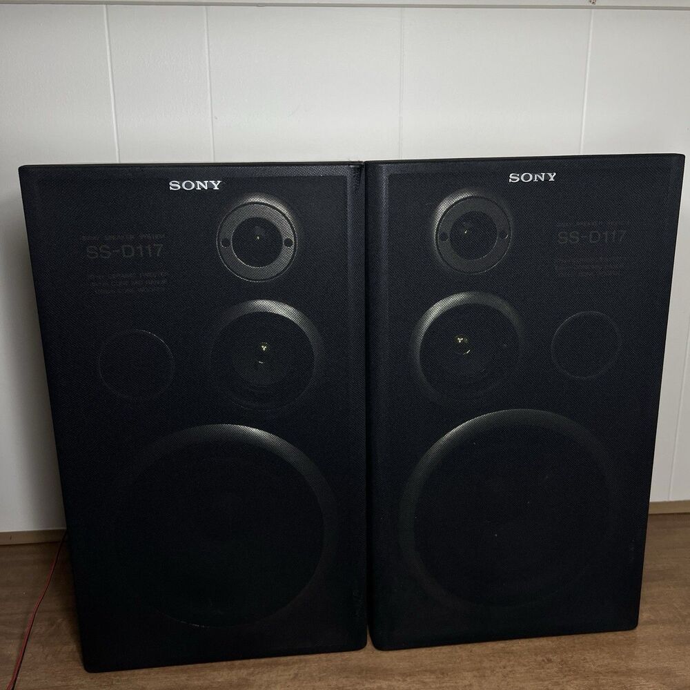 Sony SS-D117 3-Way Speaker Pair Tested Working In Good Condition, 6 Omh 80 Watt